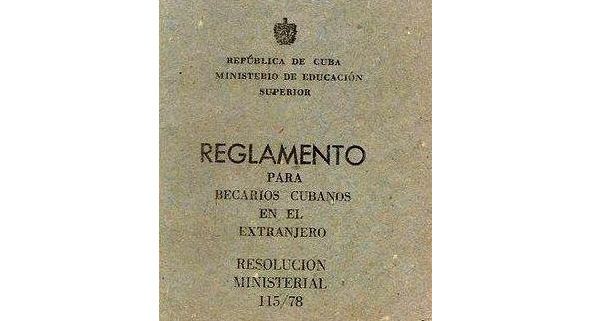 Reglamento para becarios cubanos en el extranjero