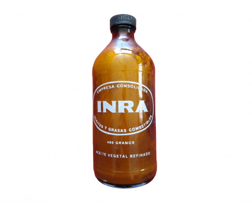Botella de aceite vegetal comestible INRA