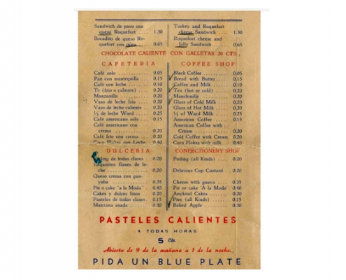 menu Ten Cents