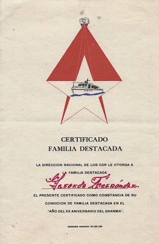 Certificado de Familia Destacada
