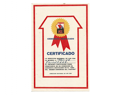 Certificado Cederista Destacado