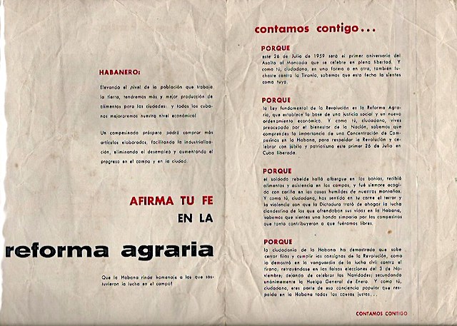 Plegable promocional de la Concentración Campesina