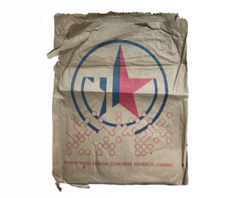 Sobre de papel cartucho que promociona el Vuelo Espacial Conjunto Soviético-Cubano