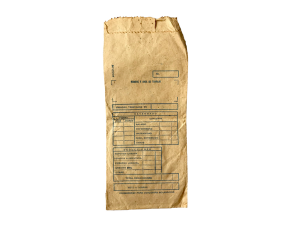 Sobre de papel cartucho con formulario oficial sobre salario devengado